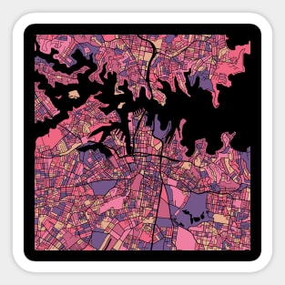 Sydney Map Pattern in Purple & Pink Sticker